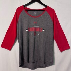St. Louis Cardinals Baseball T-Shirt 3/4 Sleeve Under Armour Women’s  Size Large